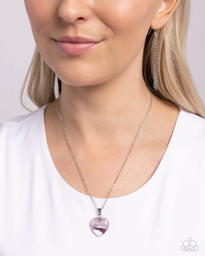 Paparazzi Jewelry Paparazzi Necklace HEART Exhibition Purple Necklaces