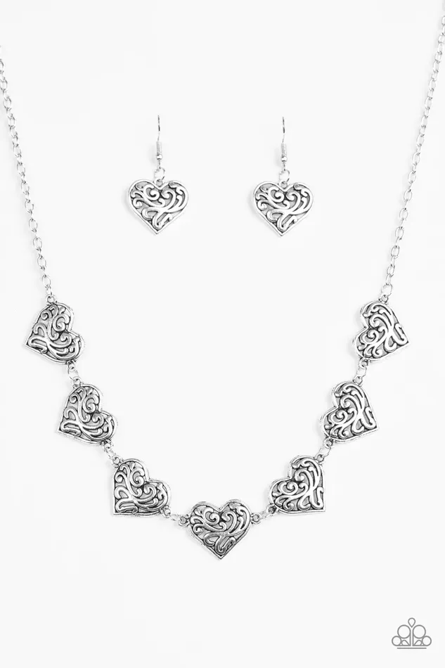 Paparazzi Jewelry Paparazzi Necklace Heart Heaven Silver Necklaces
