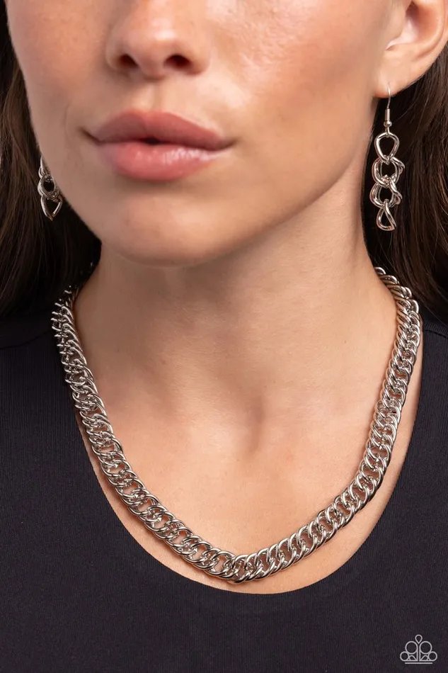 Paparazzi Jewelry Paparazzi Necklace Industrial Ideology Silver Necklaces