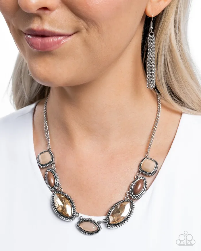 Paparazzi Jewelry Paparazzi Necklace Regally Roped Brown Necklaces