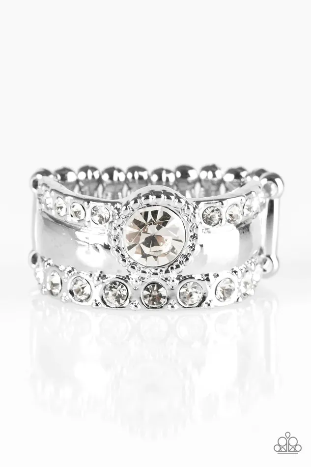 Paparazzi Jewelry Paparazzi Ring Crown Achievement White Rings