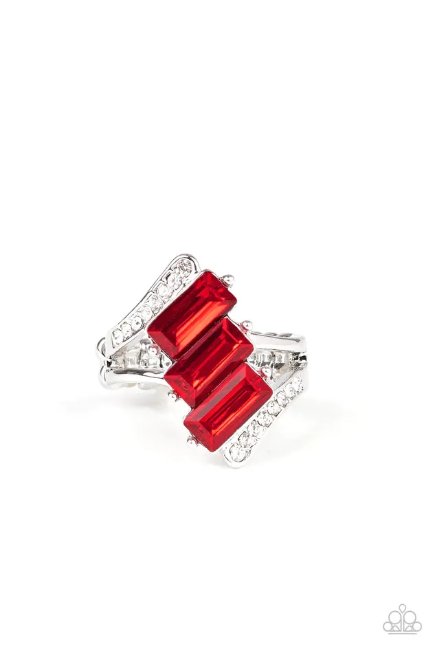 Paparazzi Jewelry Rings Paparazzi Ring Triple Razzle Red