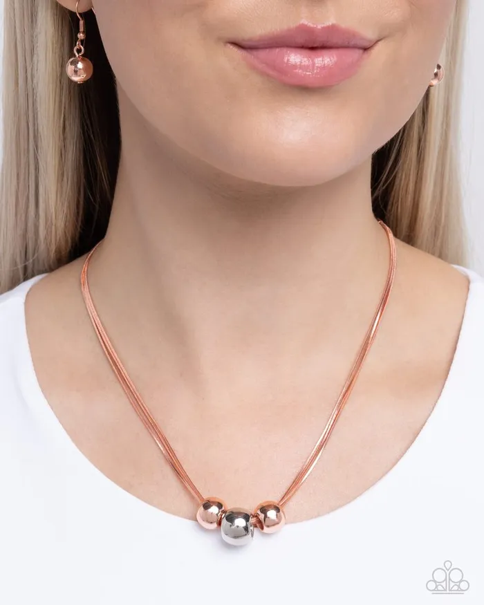 Paparazzi Necklace Beaming Beads Copper Paparazzi Jewelry Necklaces