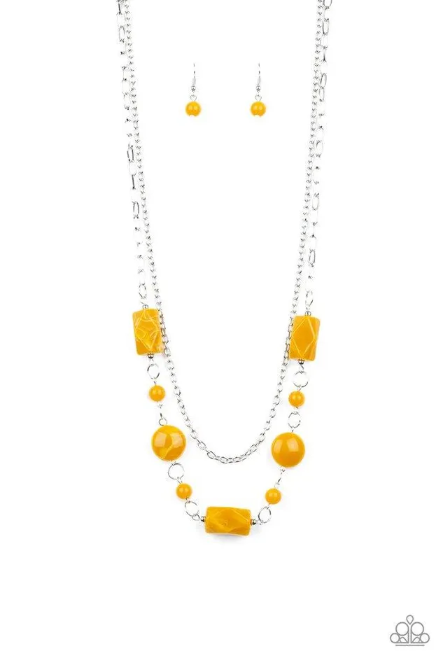 Paparazzi Necklace Colorfully Cosmopolitan Yellow Paparazzi Jewelry Necklaces