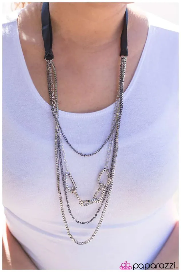 Paparazzi Necklace Delicately Dangerous Black Paparazzi Jewelry Necklaces