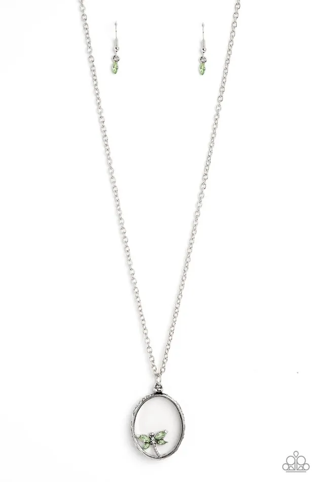 Paparazzi Necklace Dynamic Dragonfly Green Paparazzi Jewelry Necklaces