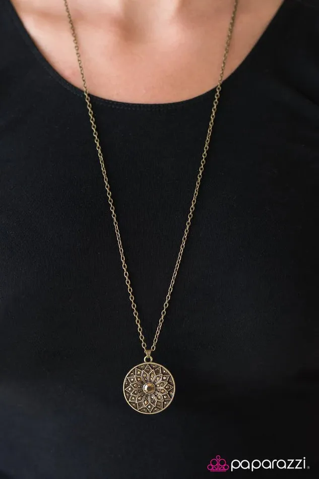 Paparazzi Necklace Feel Like A MEDALLION Bucks Brass Paparazzi Jewelry Necklaces