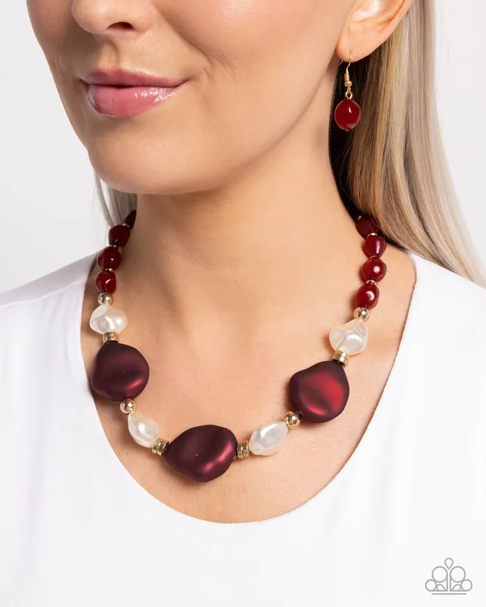 Paparazzi Necklace Forever Feature Red Paparazzi Jewelry Necklaces