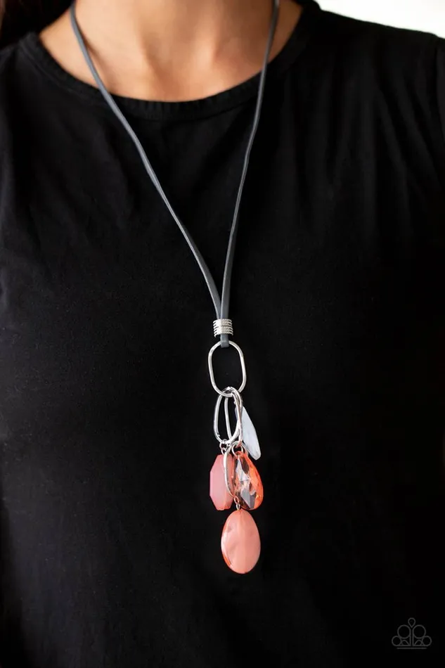 Paparazzi Necklace Fundamentally Flirtatious Orange Paparazzi Jewelry Necklaces
