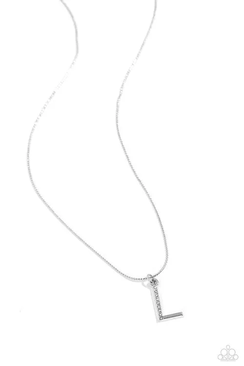 Paparazzi Necklace Letter of the Law White L White Paparazzi Jewelry Necklaces Paparazzi Necklace Letter of the Law White L White Paparazzi Jewelry Necklaces