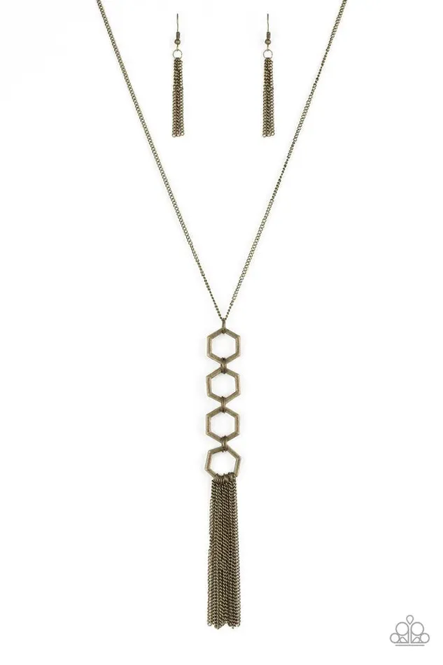 Paparazzi Necklace Ready Set GEO Brass Paparazzi Jewelry Necklaces