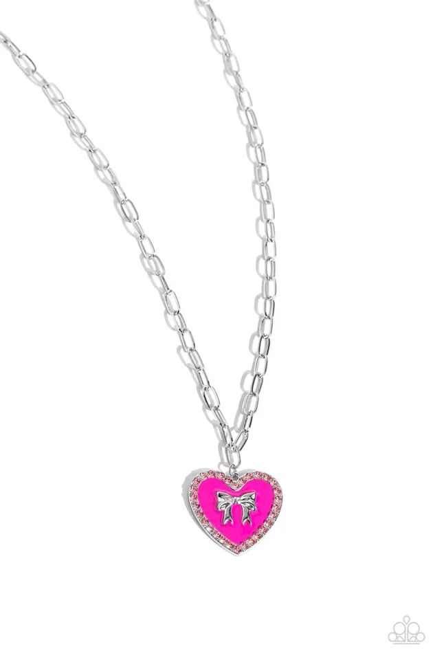 Paparazzi Necklace Romantic Gesture Pink Paparazzi Jewelry Necklaces