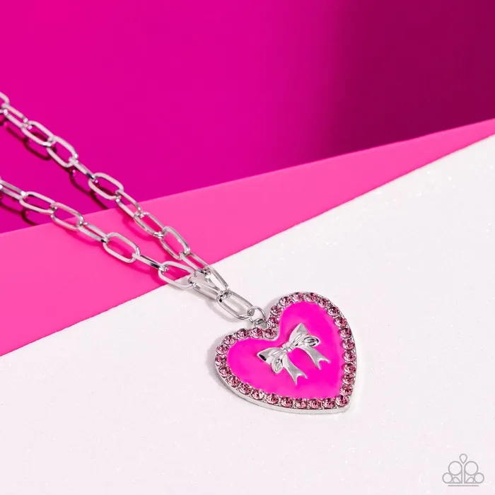 Paparazzi Necklace Romantic Gesture Pink Paparazzi Jewelry Necklaces