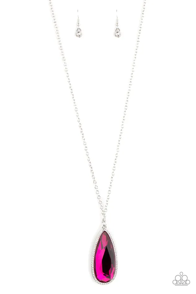 Paparazzi Necklace Watch Out For REIGN Pink Paparazzi Jewelry Necklaces
