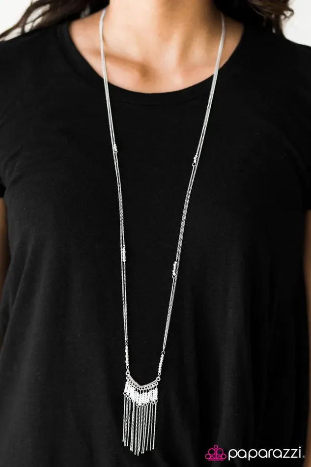 Paparazzi Necklace Wild Winds White Paparazzi Jewelry Necklaces