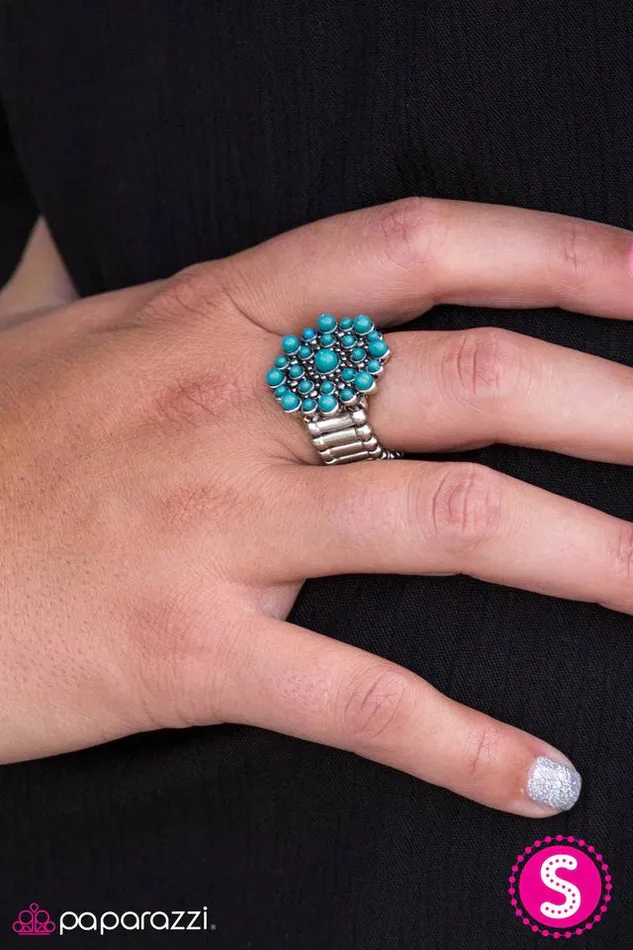 Paparazzi Ring Desert Dahlia Blue Paparazzi Jewelry Rings