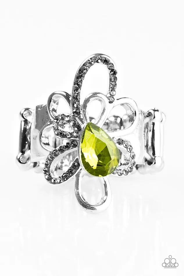 Paparazzi Ring Fancy Finale Green Paparazzi Jewelry Rings