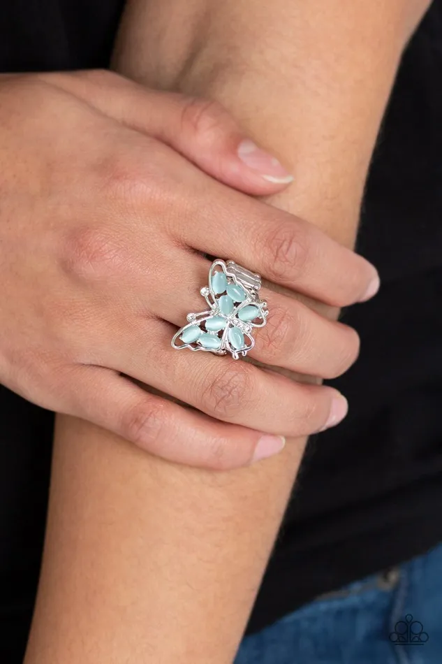 Paparazzi Ring Flutter Flair Blue Paparazzi Jewelry Rings