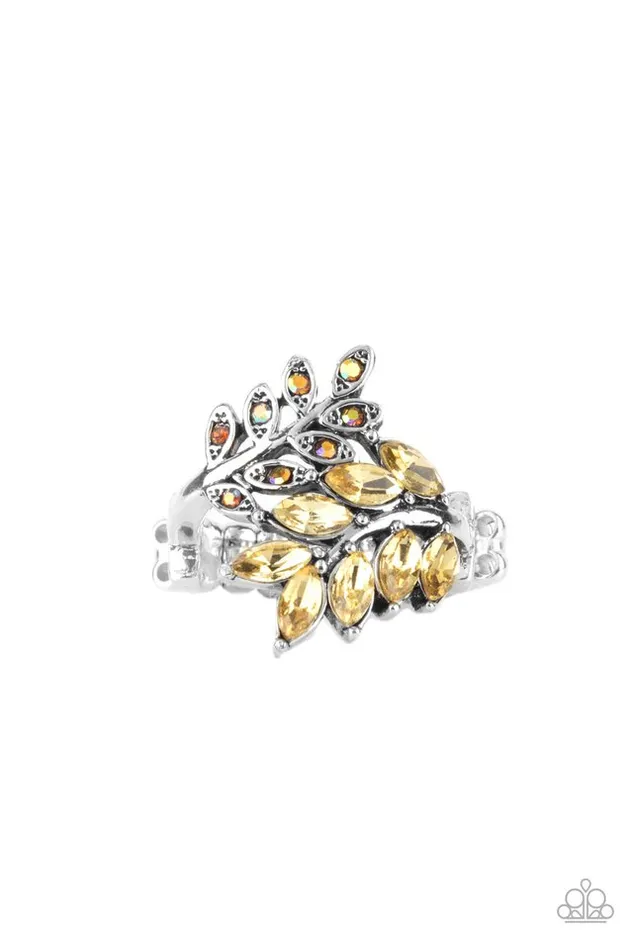 Paparazzi Ring Glowing Gardenista Yellow Paparazzi Jewelry Rings