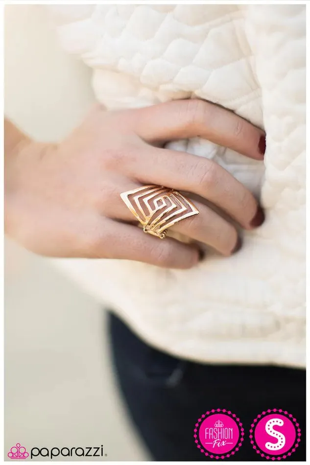 Paparazzi Ring Lost In the Maze Gold Paparazzi Jewelry Rings