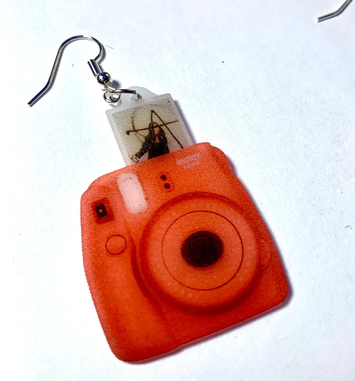 Polaroid Camera Signed picture Handmade Earrings Sam Makes Things Earrings
