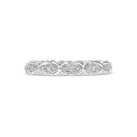 Rings 14K White Gold Wedding Band Scalloped Design Engagement Collections Rings 14K White Gold Wedding Band Scalloped Design Engagement Collections