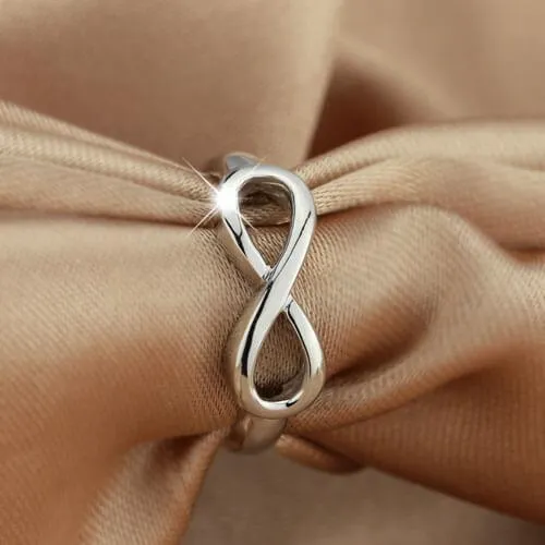 Rings Belbren Sterling Silver Infinity Symbol Ring Personalized Engraving Perfect for Weddings Engagements Anniversaries and Gifts