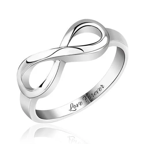 Rings Belbren Sterling Silver Infinity Symbol Ring Personalized Engraving Perfect for Weddings Engagements Anniversaries and Gifts