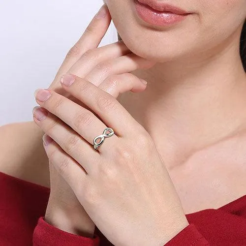 Rings Belbren Sterling Silver Infinity Symbol Ring Personalized Engraving Perfect for Weddings Engagements Anniversaries and Gifts