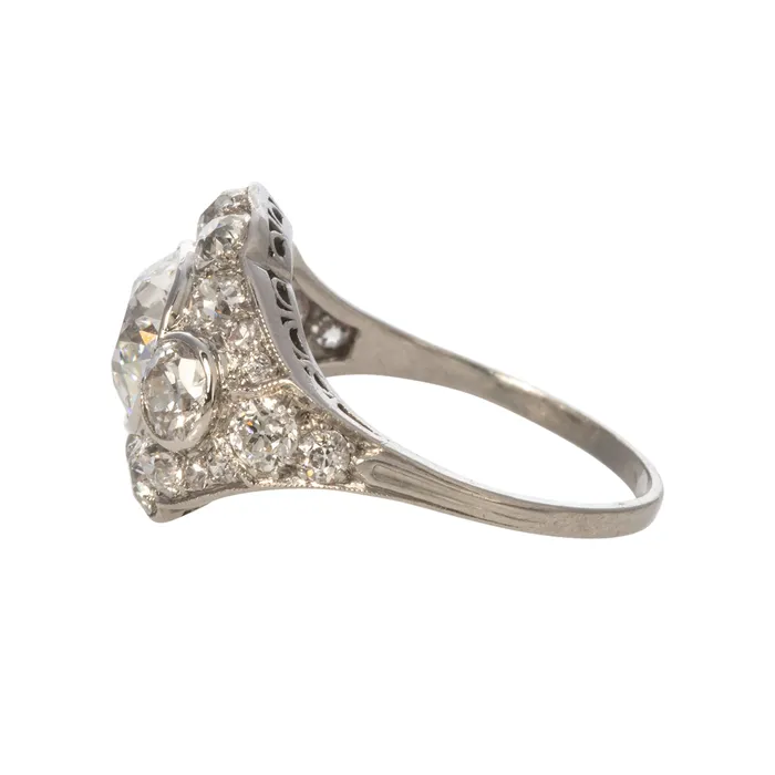 Rings Croghans Art Deco 426ctw Old European Cut Diamond Platinum Ring