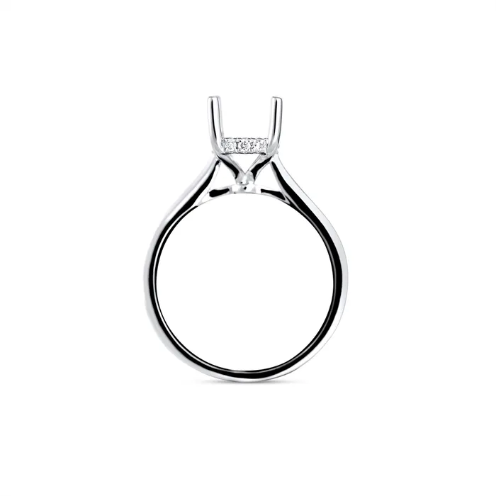 Rings Engagement Collections 18K White Gold Oval Hidden Halo Semi Mount Diamond Ring Rings Engagement Collections 18K White Gold Oval Hidden Halo Semi Mount Diamond Ring