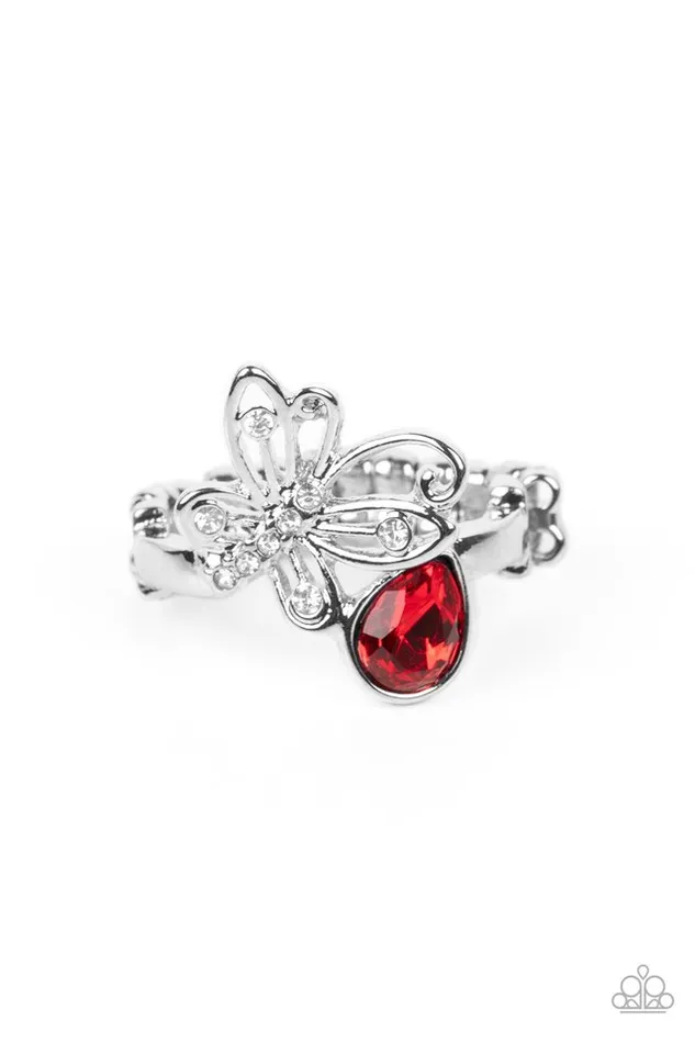 Rings Paparazzi Jewelry Paparazzi Ring Flawless Flutter Red Rings Paparazzi Jewelry Paparazzi Ring Flawless Flutter Red