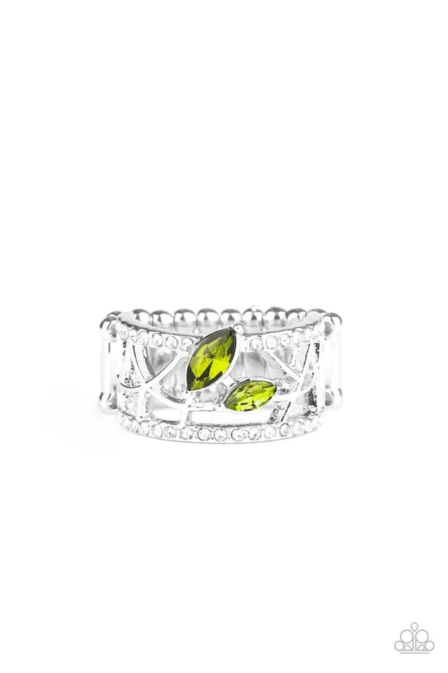 Rings Paparazzi Jewelry Paparazzi Ring Tilted Twinkle Green Rings Paparazzi Jewelry Paparazzi Ring Tilted Twinkle Green