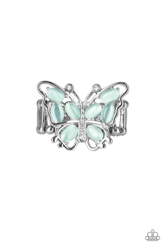 Rings Paparazzi Ring Flutter Flair Blue Paparazzi Jewelry