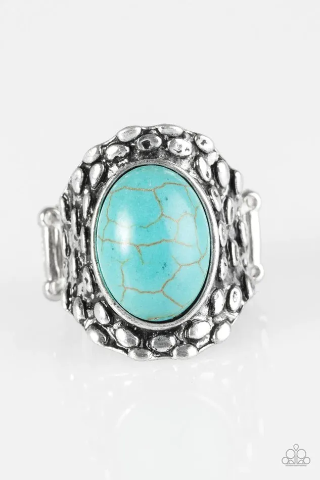 Rings Paparazzi Ring Jungle Glam Blue Paparazzi Jewelry