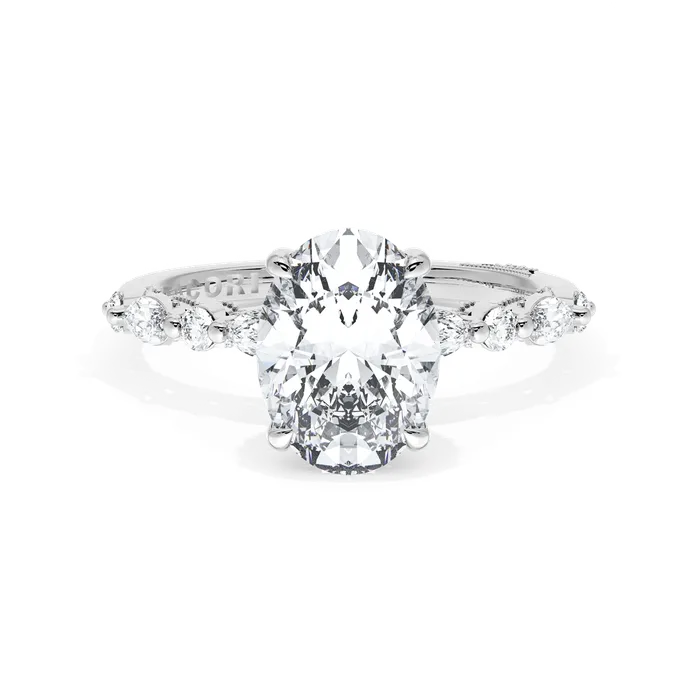 Rings Tacori Tacori 18K White Gold Diamond Ring with Hidden Diamond Halo