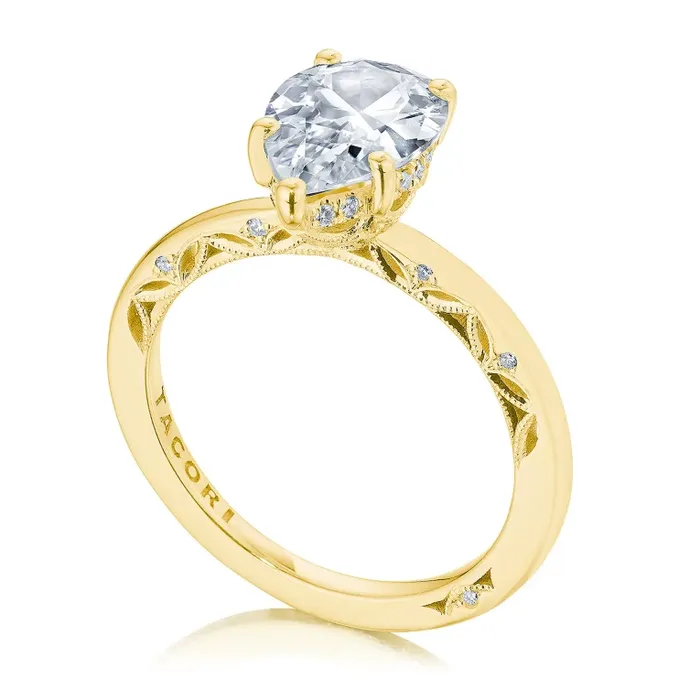 Rings Tacori Tacori 18K Yellow Gold Dantela with Hidden Bloom Semi Mount Diamond Ring Rings Tacori Tacori 18K Yellow Gold Dantela with Hidden Bloom Semi Mount Diamond Ring