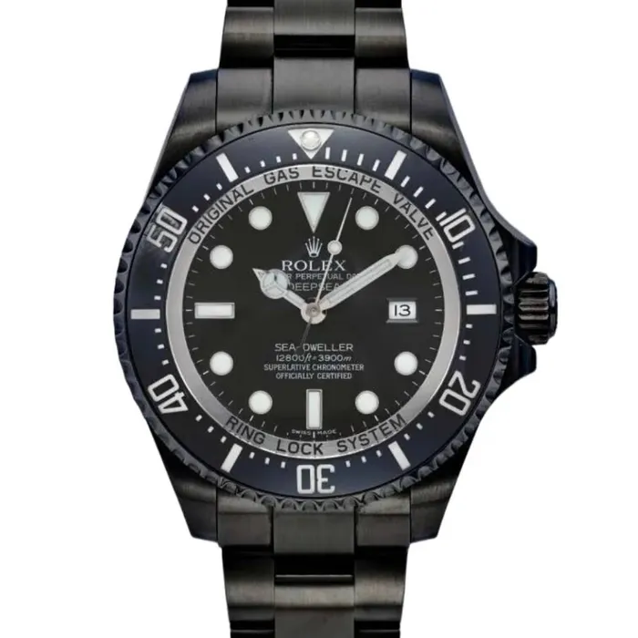 Rolex Bracelets Rolex Deepsea Sea Dweller 44mm Ref 116660 Black Dial Ceramic Bezel Black PVD Stainless Steel Oyster Bracelet Watch