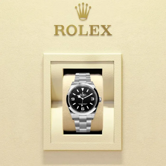 Rolex Bracelets Rolex Explorer 36mm Ref 1242700001 Black Index Arabic Numerals Dial Stainless Steel Oyster Bracelet Watch