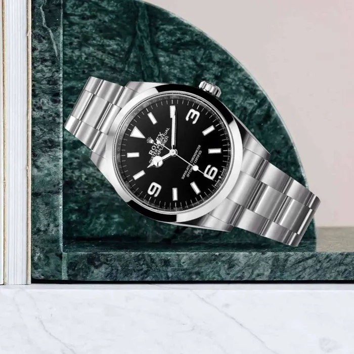 Rolex Bracelets Rolex Explorer 36mm Ref 1242700001 Black Index Arabic Numerals Dial Stainless Steel Oyster Bracelet Watch