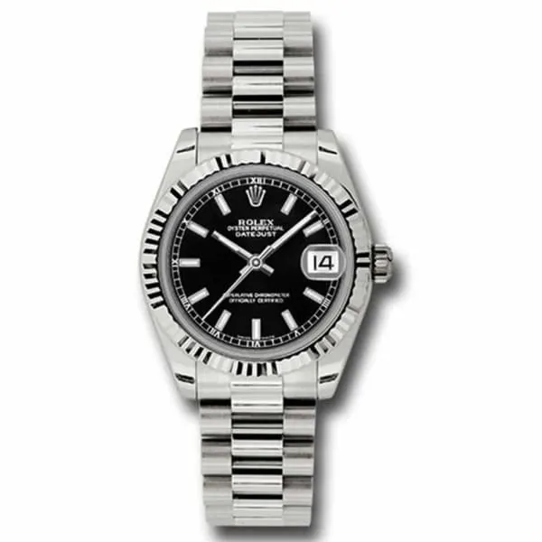 Rolex Datejust 31mm Ref 178279 bkip Black Dial 18K White Gold President Bracelet Womens Watch Rolex Bracelets Rolex Datejust 31mm Ref 178279 bkip Black Dial 18K White Gold President Bracelet Womens Watch Rolex Bracelets