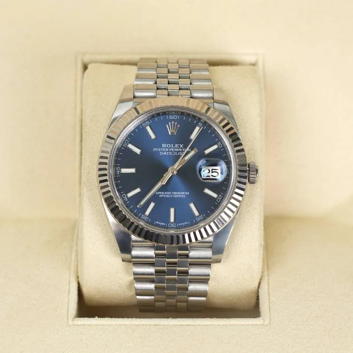 Rolex Datejust 41mm Ref 1263340002 Blue Stick Dial Stainless Steel Jubilee Bracelet Mens Watch Rolex Bracelets
