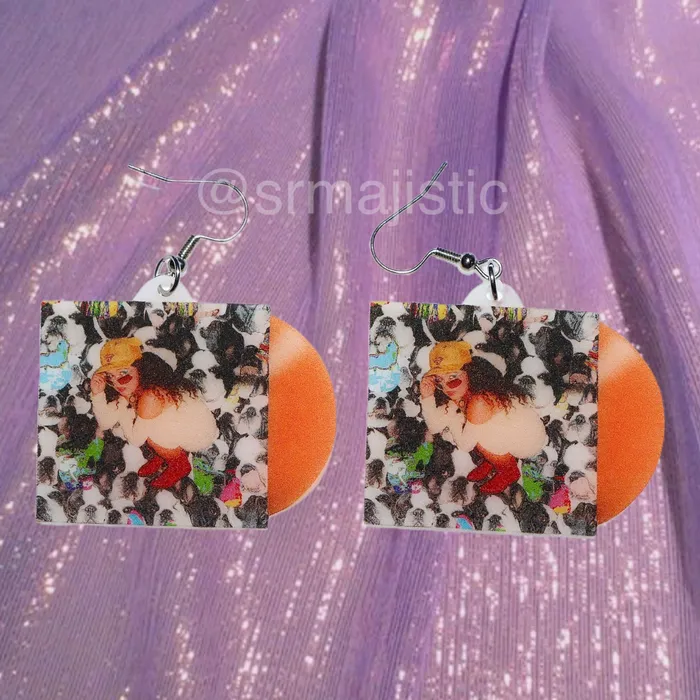 Sam Makes Things Earrings Remi Wolf Juno Vinyl Album Handmade Earrings