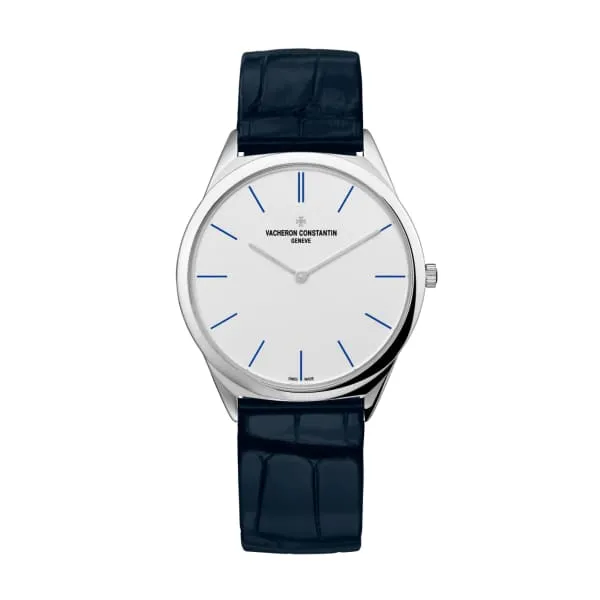 Vacheron Constantin Watches Vacheron Constantin Historiques 36mm Ultra Fine Watch Ref 33155000PB169 White Index Dial in 950 Platinum Case Blue Alligator Leather Strap Vacheron Constantin Watches Vacheron Constantin Historiques 36mm Ultra Fine Watch Ref 33155000PB169 White Index Dial in 950 Platinum Case Blue Alligator Leather Strap