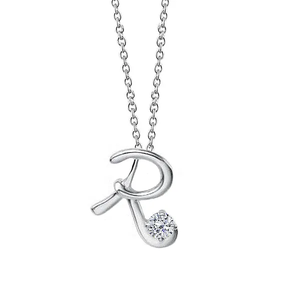 1 Carat Round Natural Earth Mined Diamond Solitaire R Initial Necklace Pendant WG 14K GB Necklaces 1 Carat Round Natural Earth Mined Diamond Solitaire R Initial Necklace Pendant WG 14K GB Necklaces