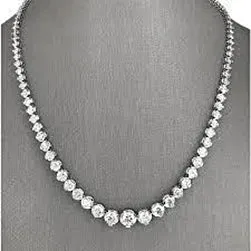15 Ct Prong Set Round Cut Natural Earth Mined Diamond Necklace 14K White Gold GB Necklaces 15 Ct Prong Set Round Cut Natural Earth Mined Diamond Necklace 14K White Gold GB Necklaces