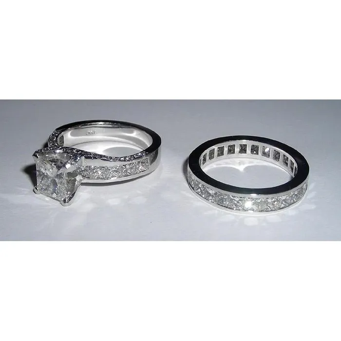 251 Carats Princess Cut Pave Natural Earth Mined Diamond Engagement Ring Set GB Rings 251 Carats Princess Cut Pave Natural Earth Mined Diamond Engagement Ring Set GB Rings
