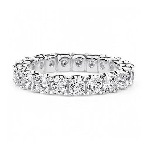 2 Carats Round Cut Natural Earth Mined Diamond Wedding Band 14K White Gold GB Rings