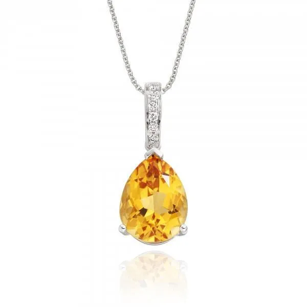 2275 Carats Madeira Citrine With Natural Earth Mined Diamonds Pendant Prong Set Gold 14K GB Necklaces 2275 Carats Madeira Citrine With Natural Earth Mined Diamonds Pendant Prong Set Gold 14K GB Necklaces