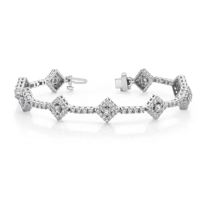 725 Carats Round Cut Sparkling Real Natural Earth Mined Diamonds Link Bracelet White Gold 14K GB Bracelets 725 Carats Round Cut Sparkling Real Natural Earth Mined Diamonds Link Bracelet White Gold 14K GB Bracelets